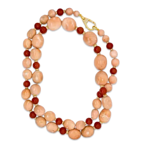 Carved Coral Bead Necklace