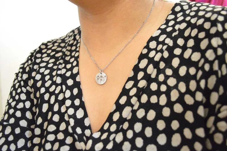Combined Birth Flower Necklace, Floral Necklace, Birth Month Necklace, Necklaces for Women, Birthday Gift, Engraved Necklace Christmas Gifts