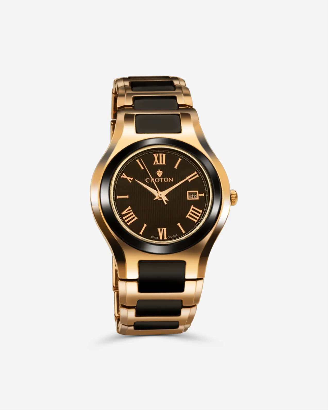 Croton  Men's "Millennium" Tungsten & Ceramic Swiss Quartz Watch with Date