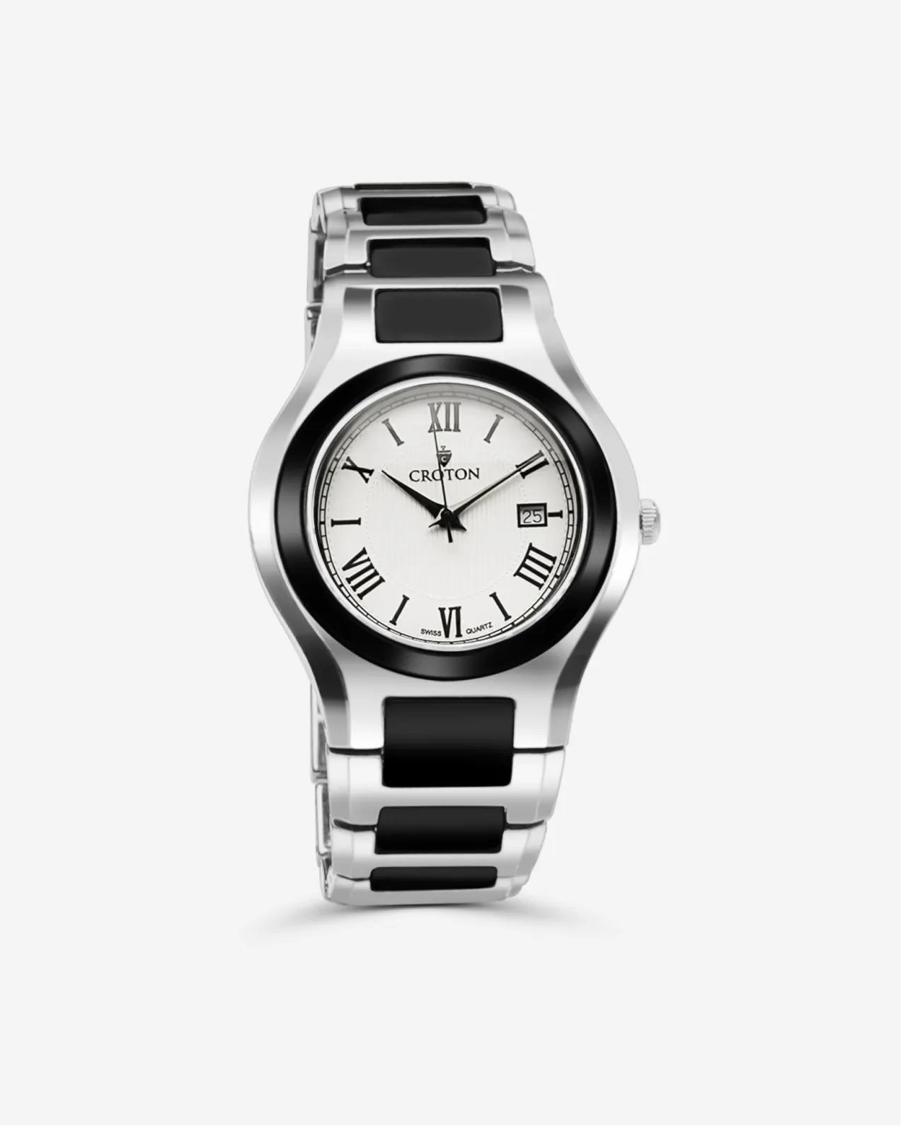 Croton  Men's "Millennium" Tungsten & Ceramic Swiss Quartz Watch with Date