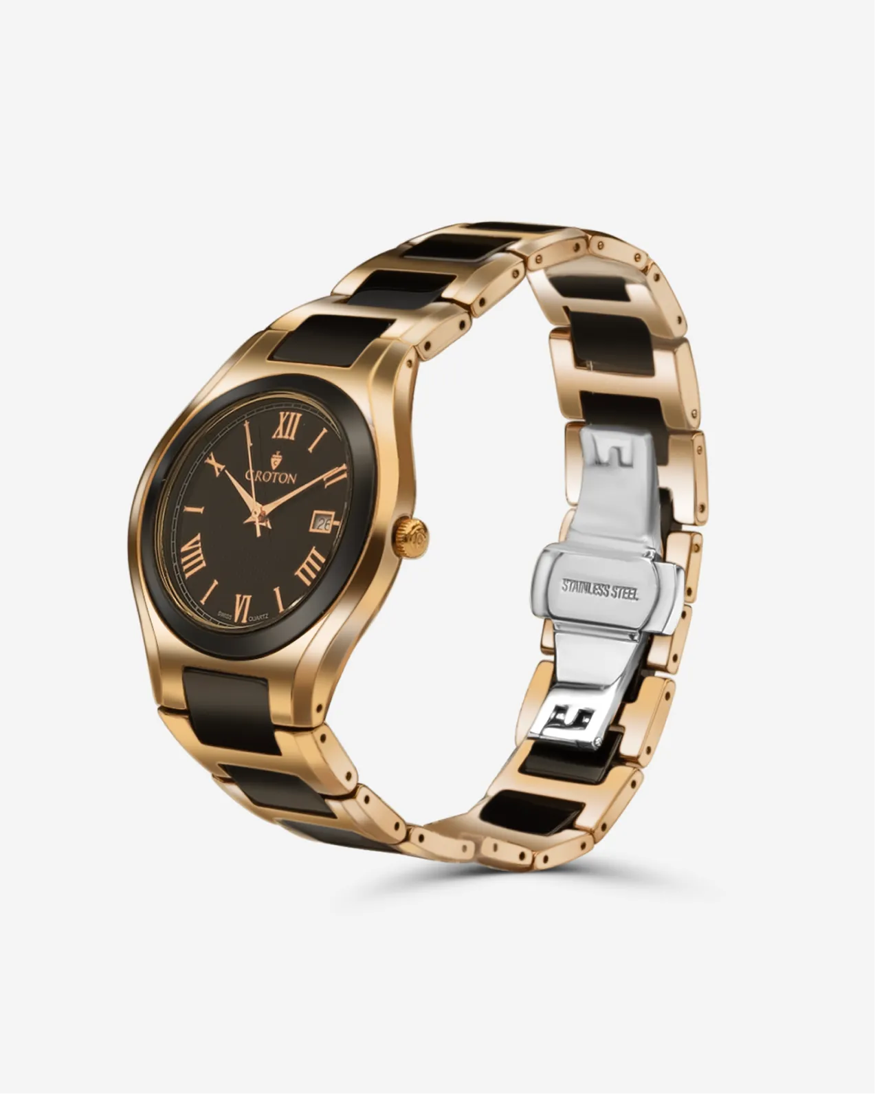 Croton  Men's "Millennium" Tungsten & Ceramic Swiss Quartz Watch with Date