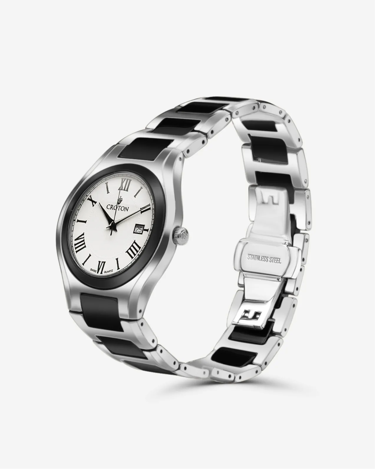 Croton  Men's "Millennium" Tungsten & Ceramic Swiss Quartz Watch with Date