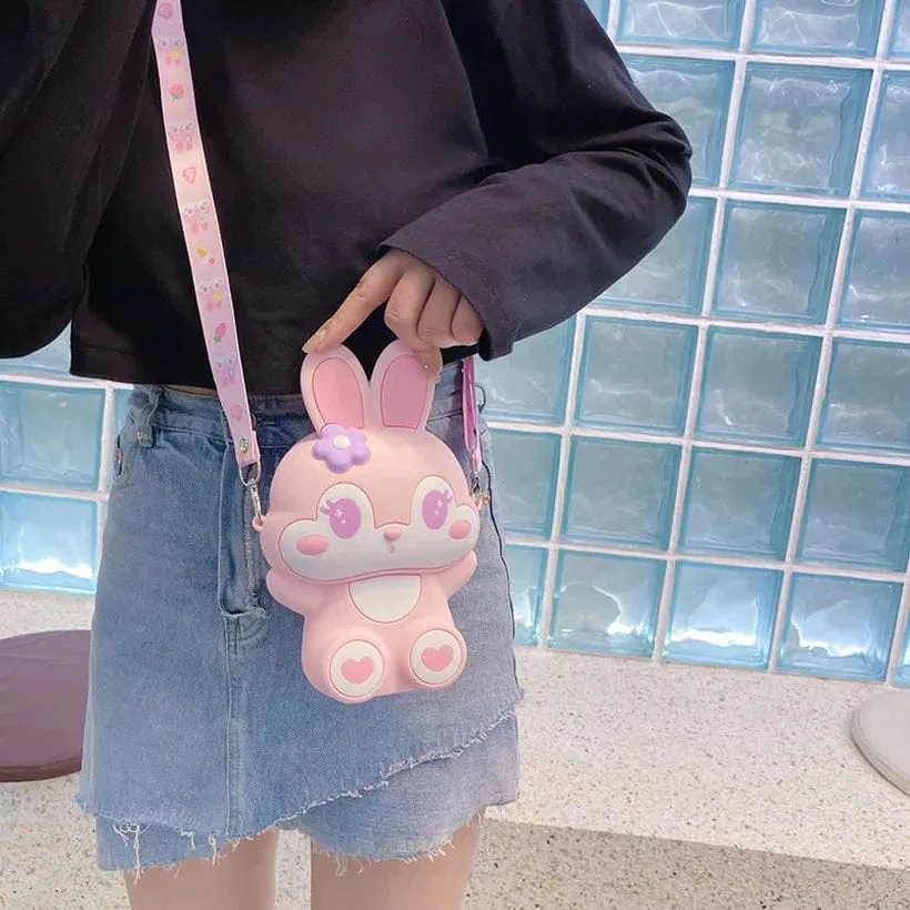 Cute Bunny Combo For Kids With Mirror, Comb and Silicon Keychain (Select From Drop Down Menu)