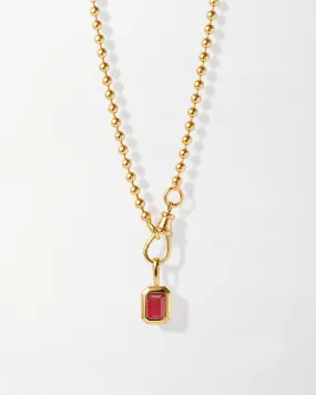 Deco Birthstone Globe Necklace