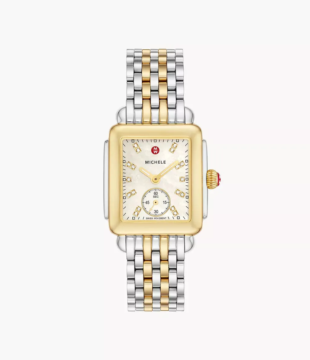 Deco Mid Two-Tone Diamond Dial Watch MWW06V000042