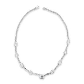 Diamond & Curb Link Necklace