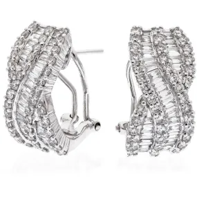 DIAMOND FANCY HOOP EARRINGS IN 18K WHITE GOLD