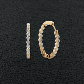 Diamond Hoop Earrings in Yellow Gold