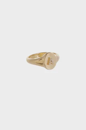 DIAMOND INITIAL SIGNET RING