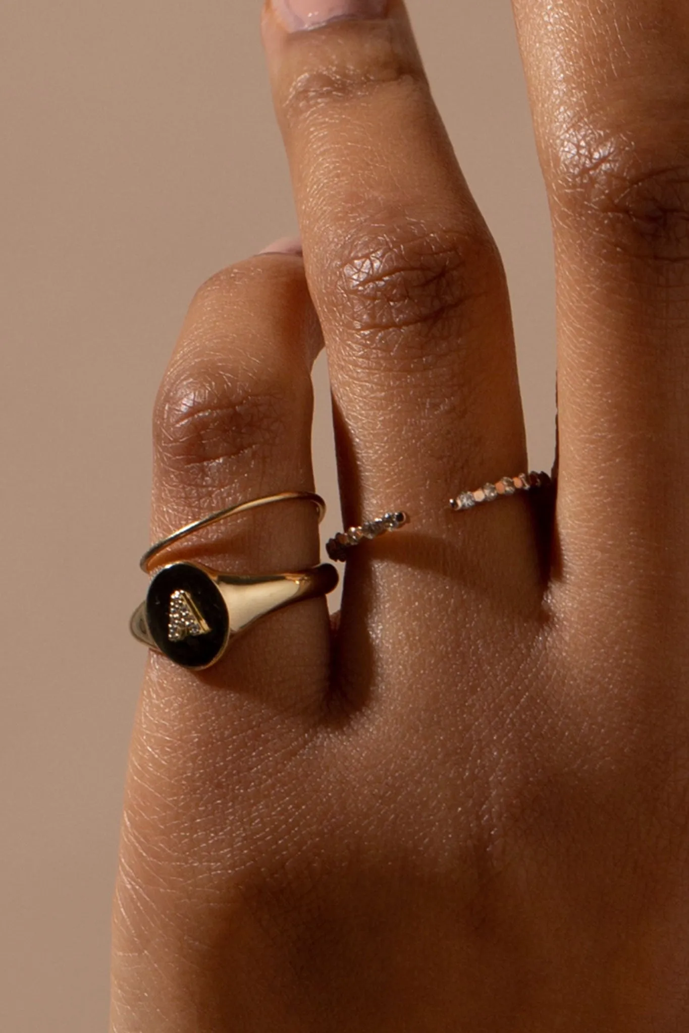 DIAMOND INITIAL SIGNET RING