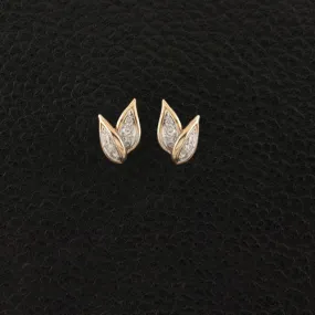 Diamond Leaf Earrings