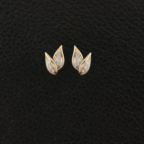 Diamond Leaf Earrings
