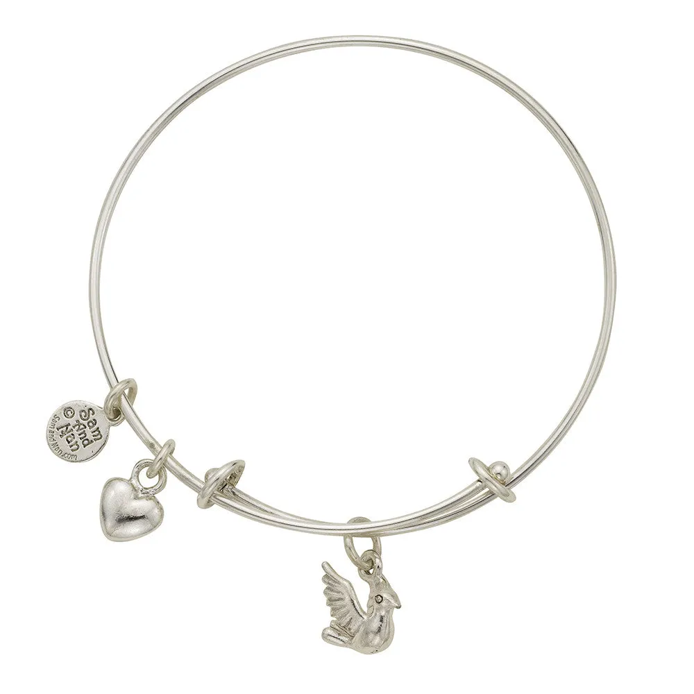 Dove Charm Bangle Bracelet