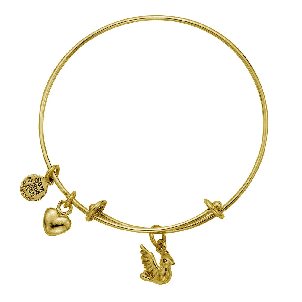Dove Charm Bangle Bracelet