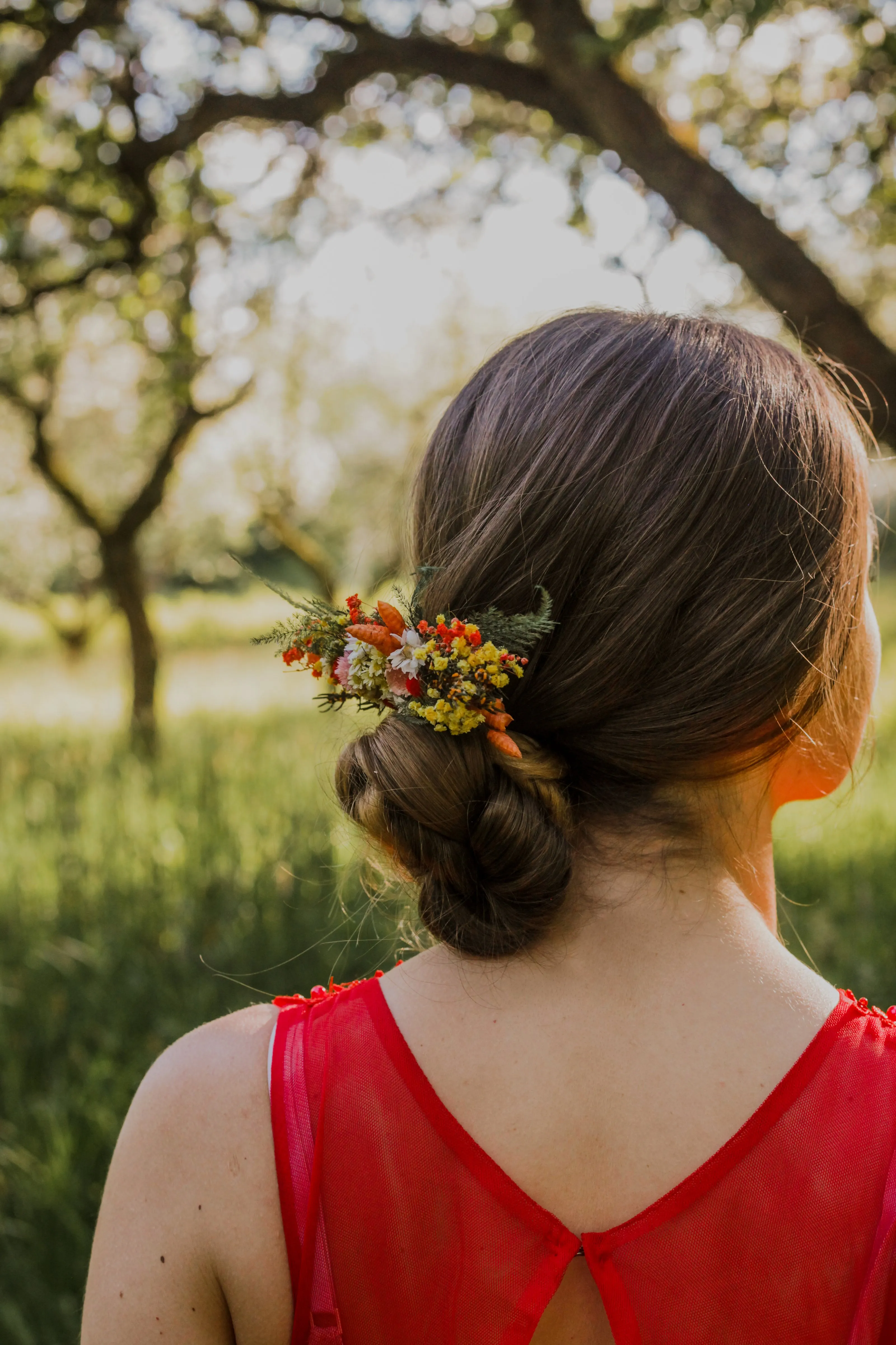 Dried flower comb Bridal hair comb Wildflowers wedding comb Bride to be Preserved flower comb Magaela handmade Meadow wedding headpiece
