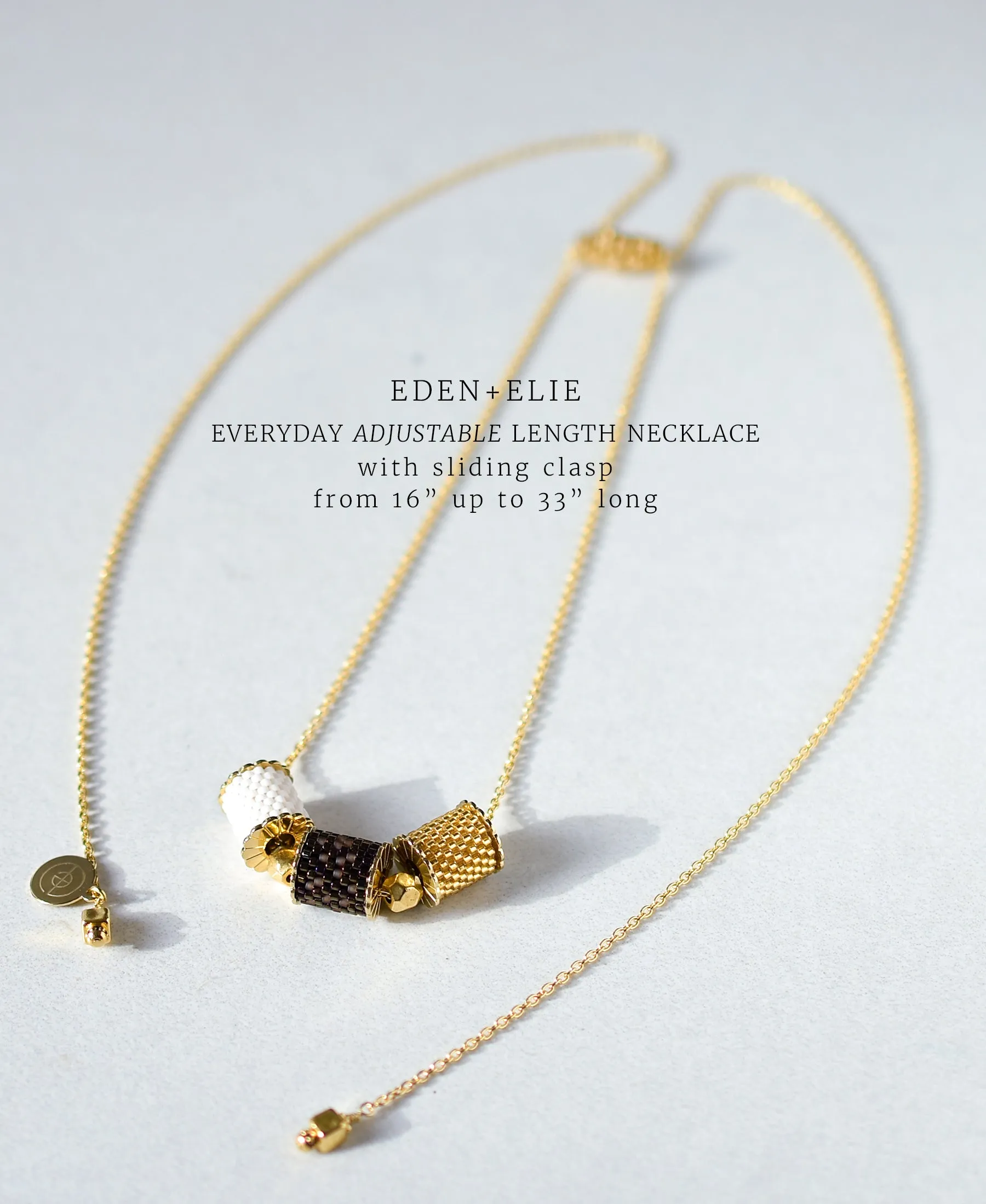 EDEN   ELIE Everyday Adjustable Length Necklace   Bangle Set - mist blue
