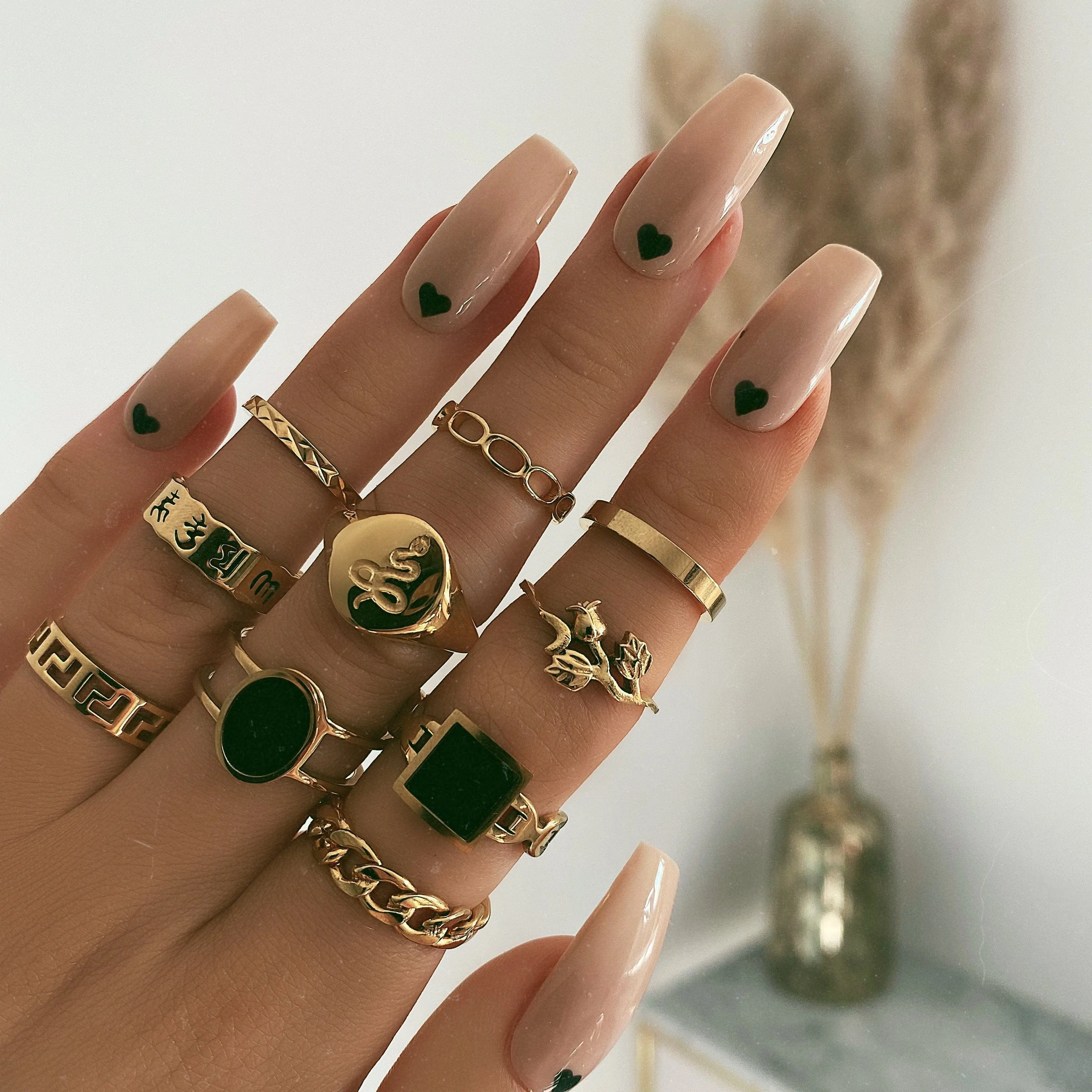 Embellished Snake Signet Ring