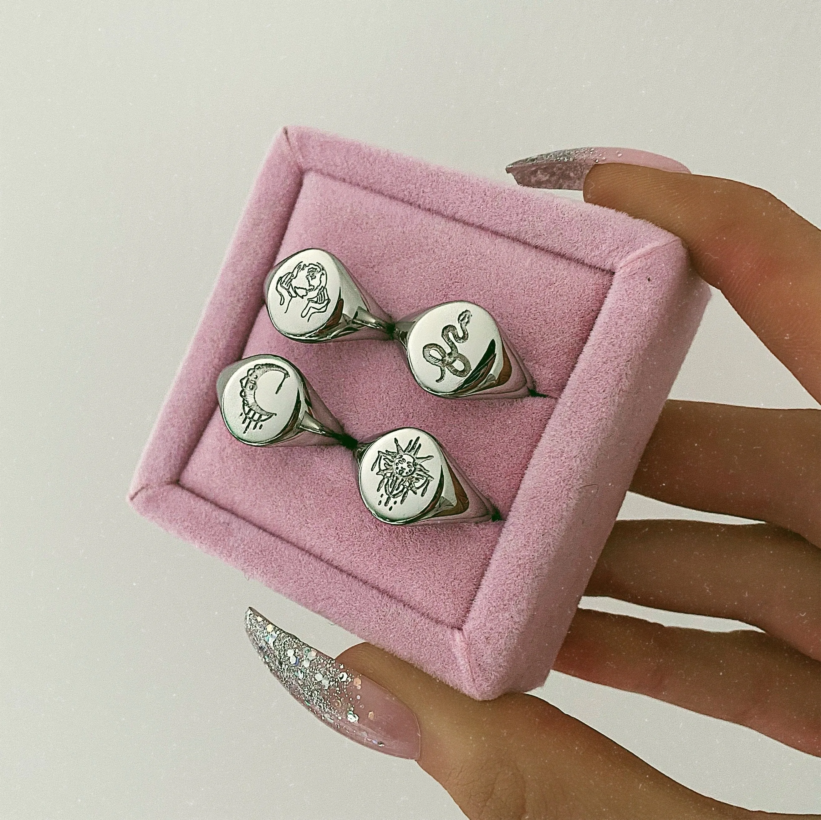 Embellished Snake Signet Ring
