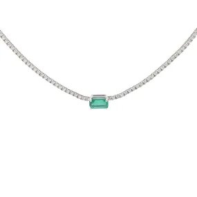 Emerald Diamond Tennis Necklace