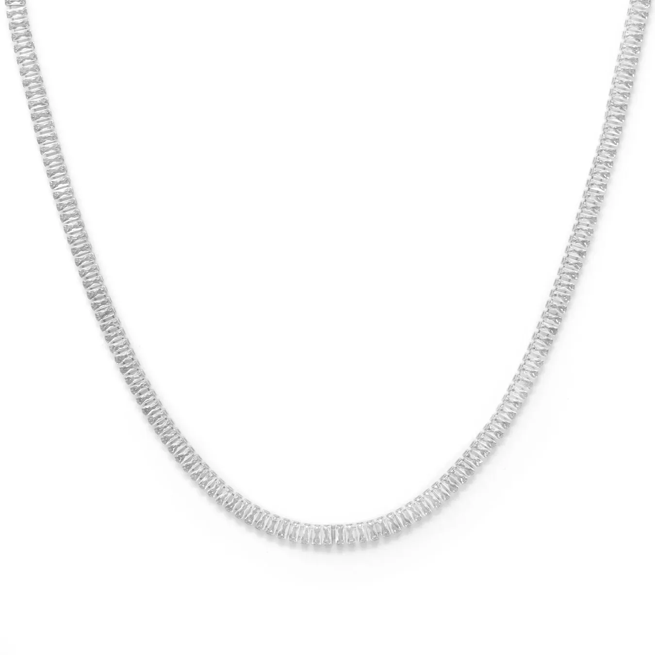 Emerald Tennis Necklace - Silver