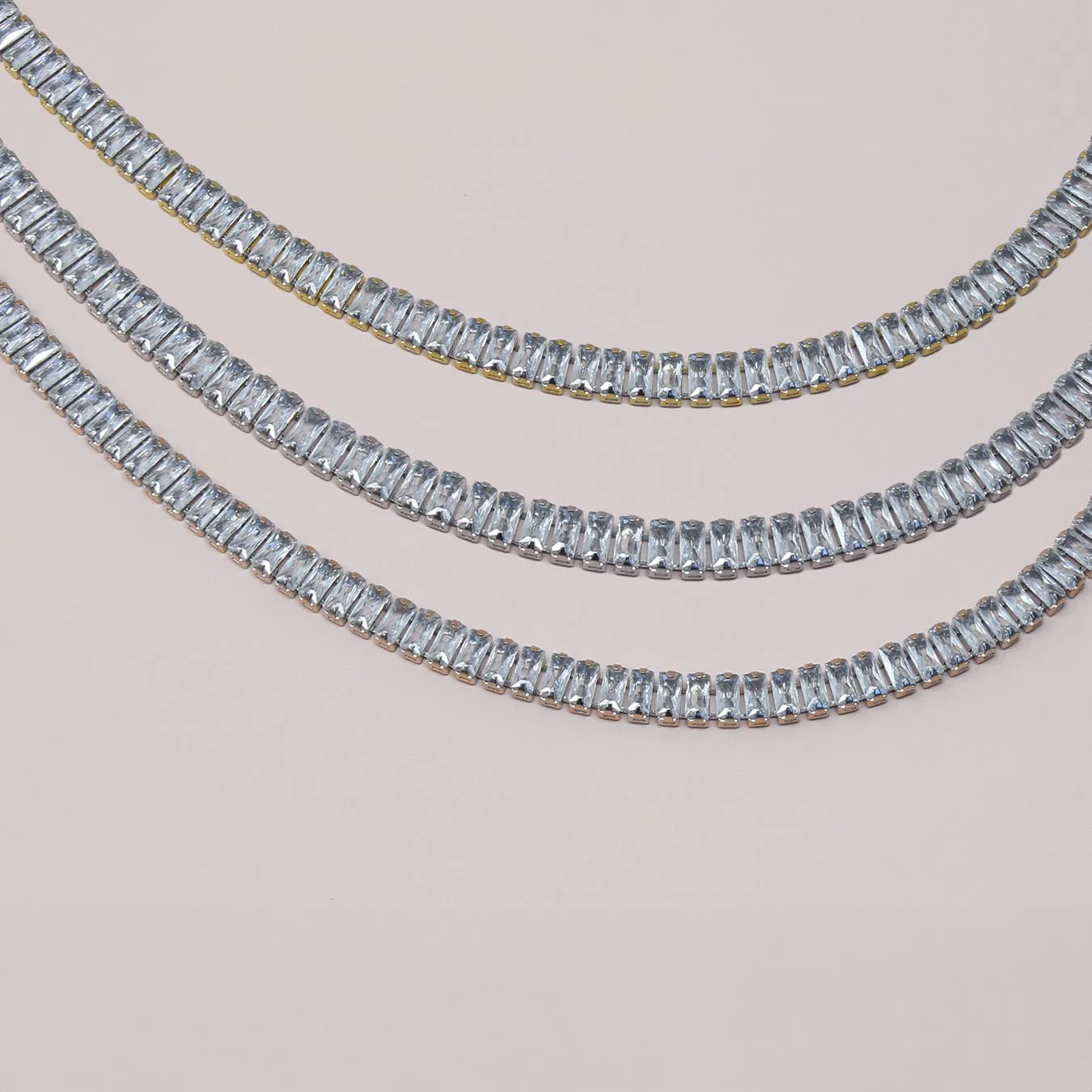 Emerald Tennis Necklace - Silver