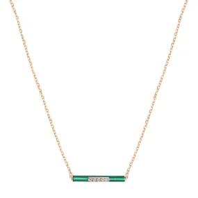 Enamel and Diamond Bar Necklace