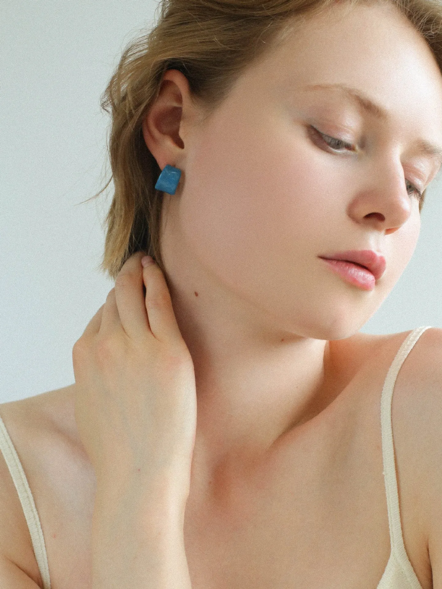 Enamel Candy Color C-Huggie Earrings