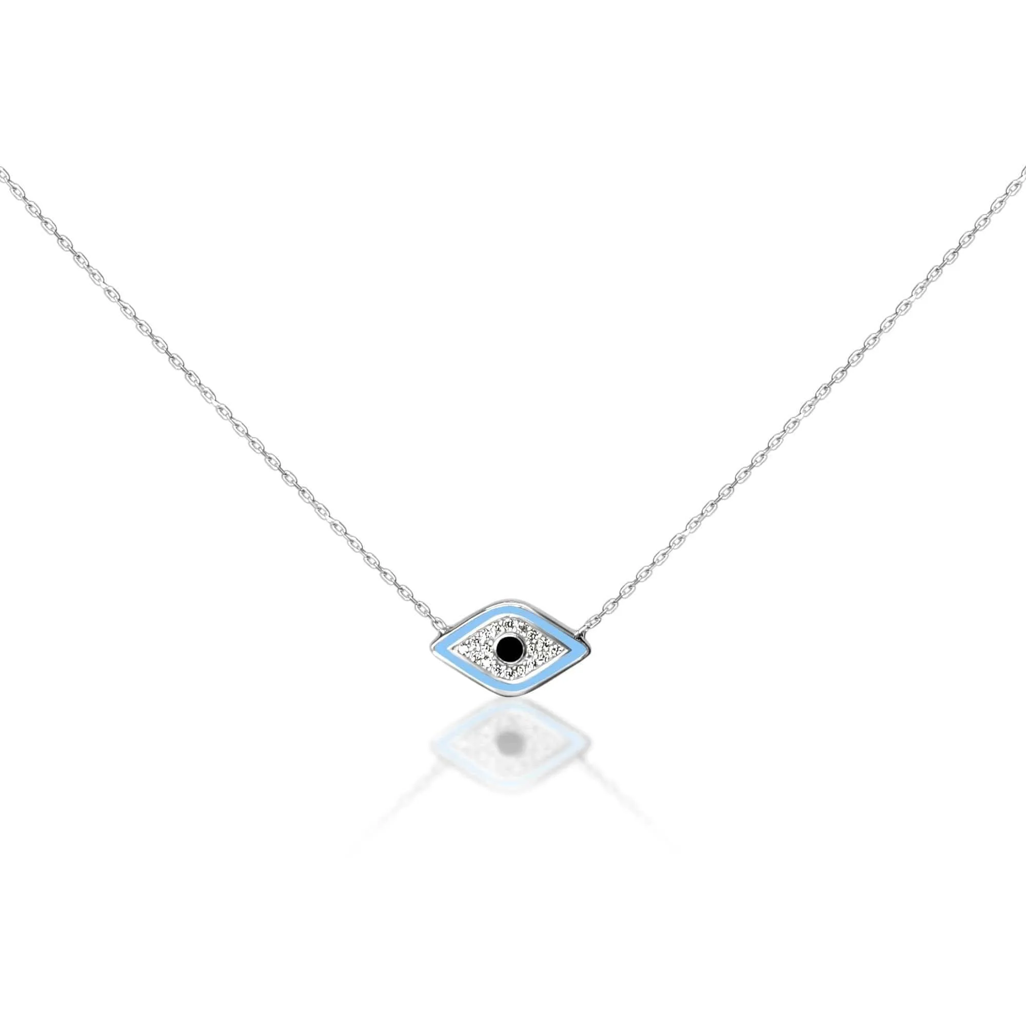 Evil Eye Baby Blue Pendant in Sterling Silver