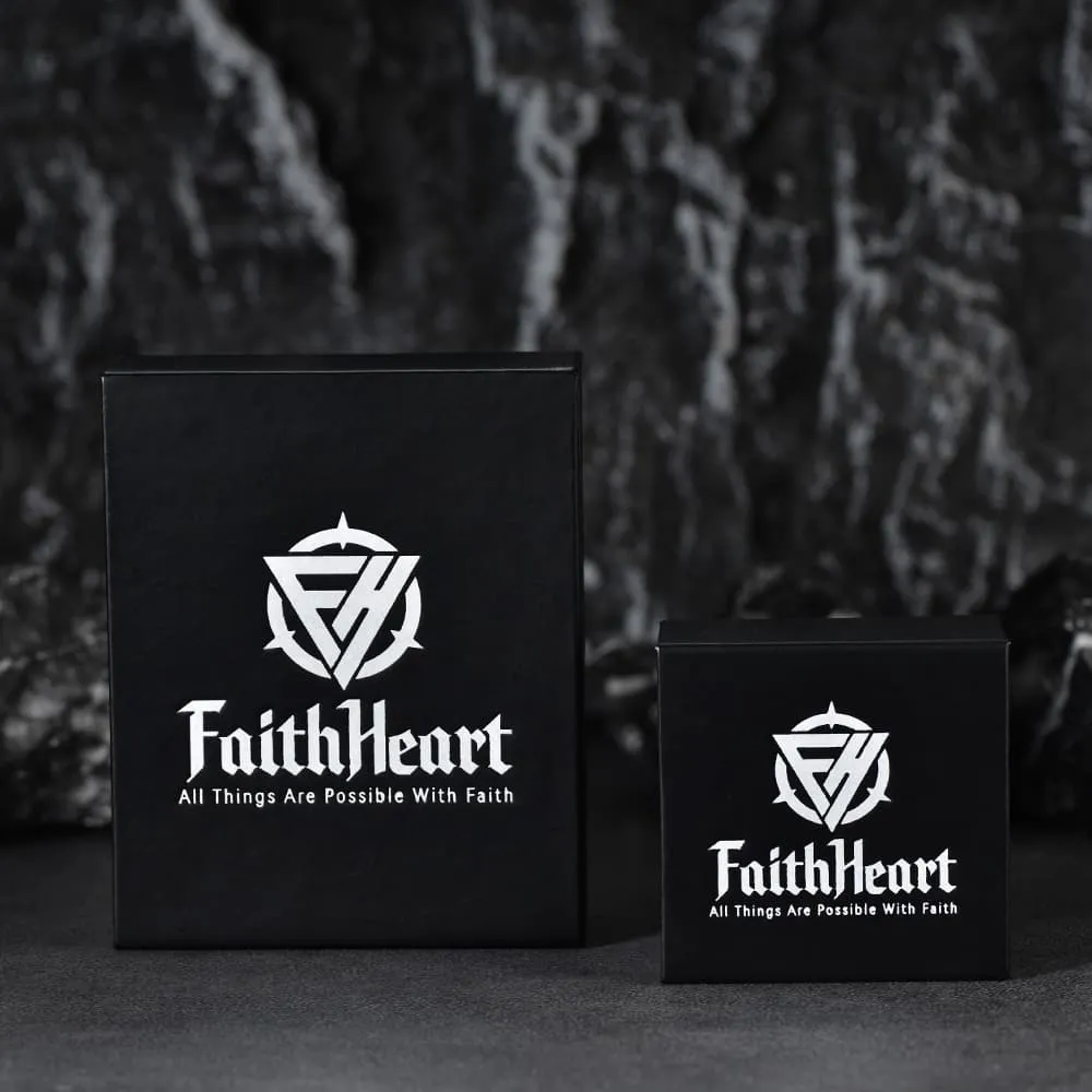 FaithHeart Stainless Steel Viking Valknut Signet Ring for Men