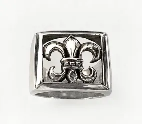 Fleur de Lis Signet Ring- Sterling Silver