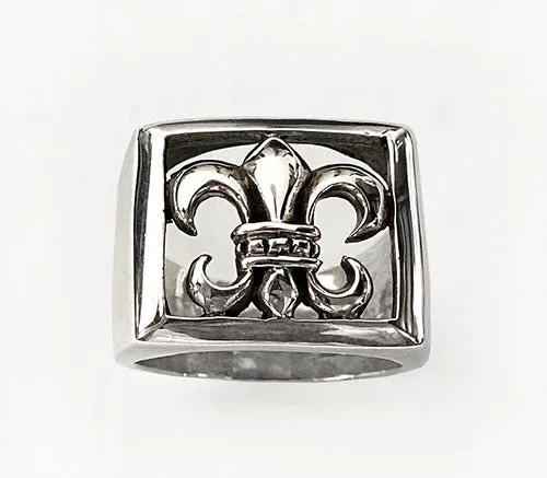 Fleur de Lis Signet Ring- Sterling Silver