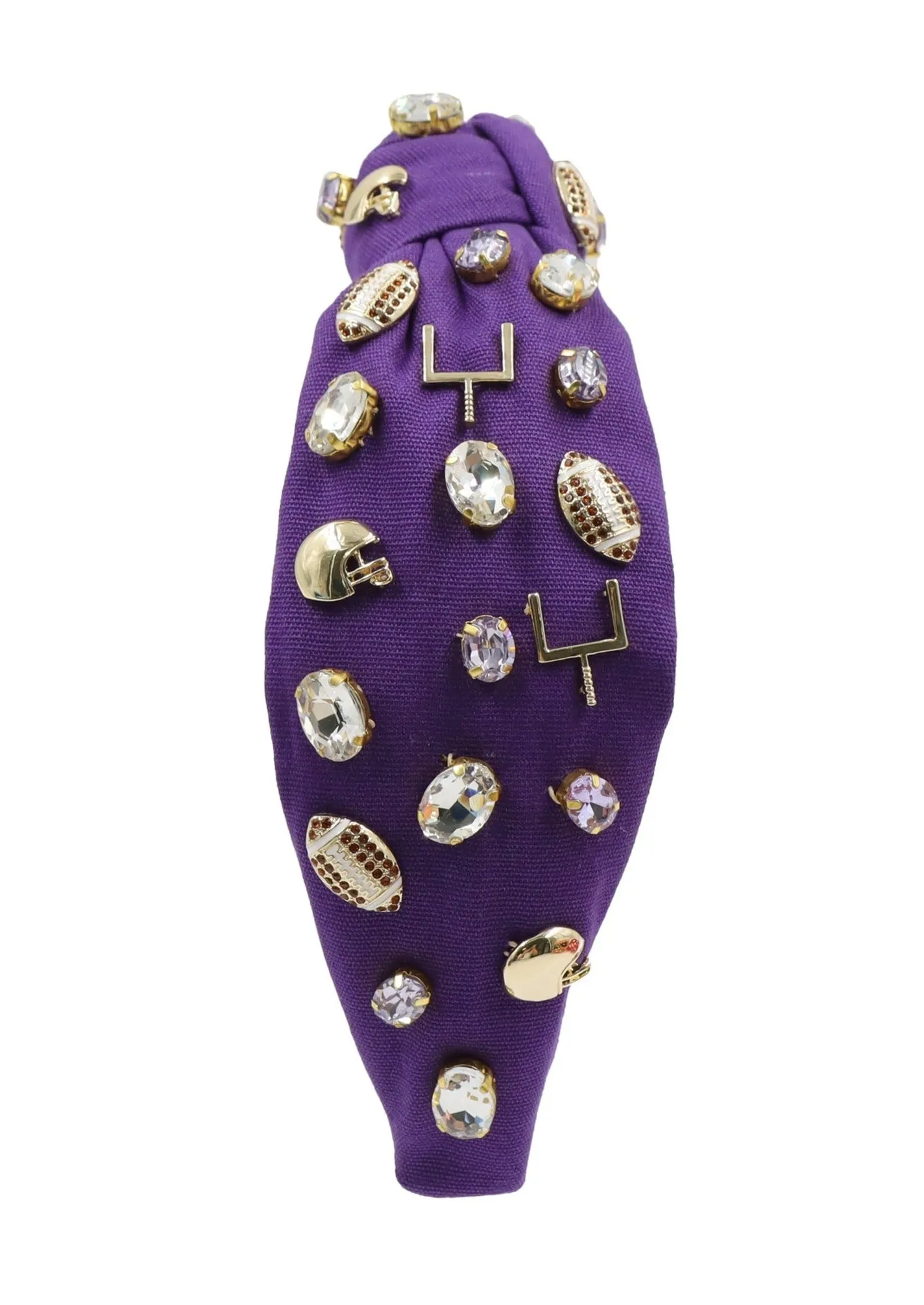 Football Jeweled Knot Headband (Purple)