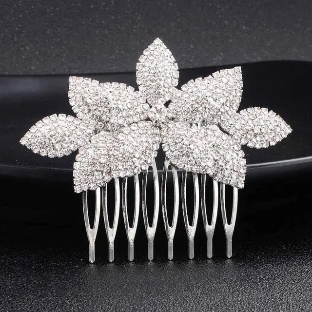 Full Austrian Crystal Hair Combs Fashion Wedding Bridal Hair Jewelry