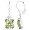 Gemstone Butterfly Earrings in Sterling Silver-Amethyst, Garnet, Peridot or Topaz