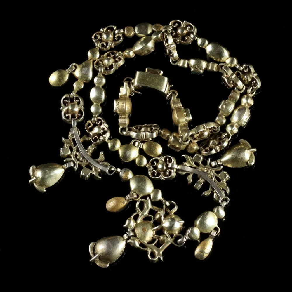 Georgian Renaissance Emerald Ruby Garnet Necklace Circa 1750