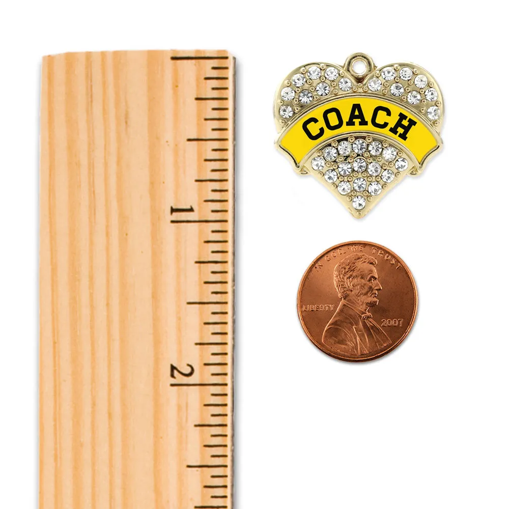Gold Coach - Yellow and Black Pave Heart Charm Toggle Bracelet