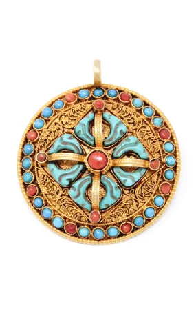 Gold Double Dorjee Pendant