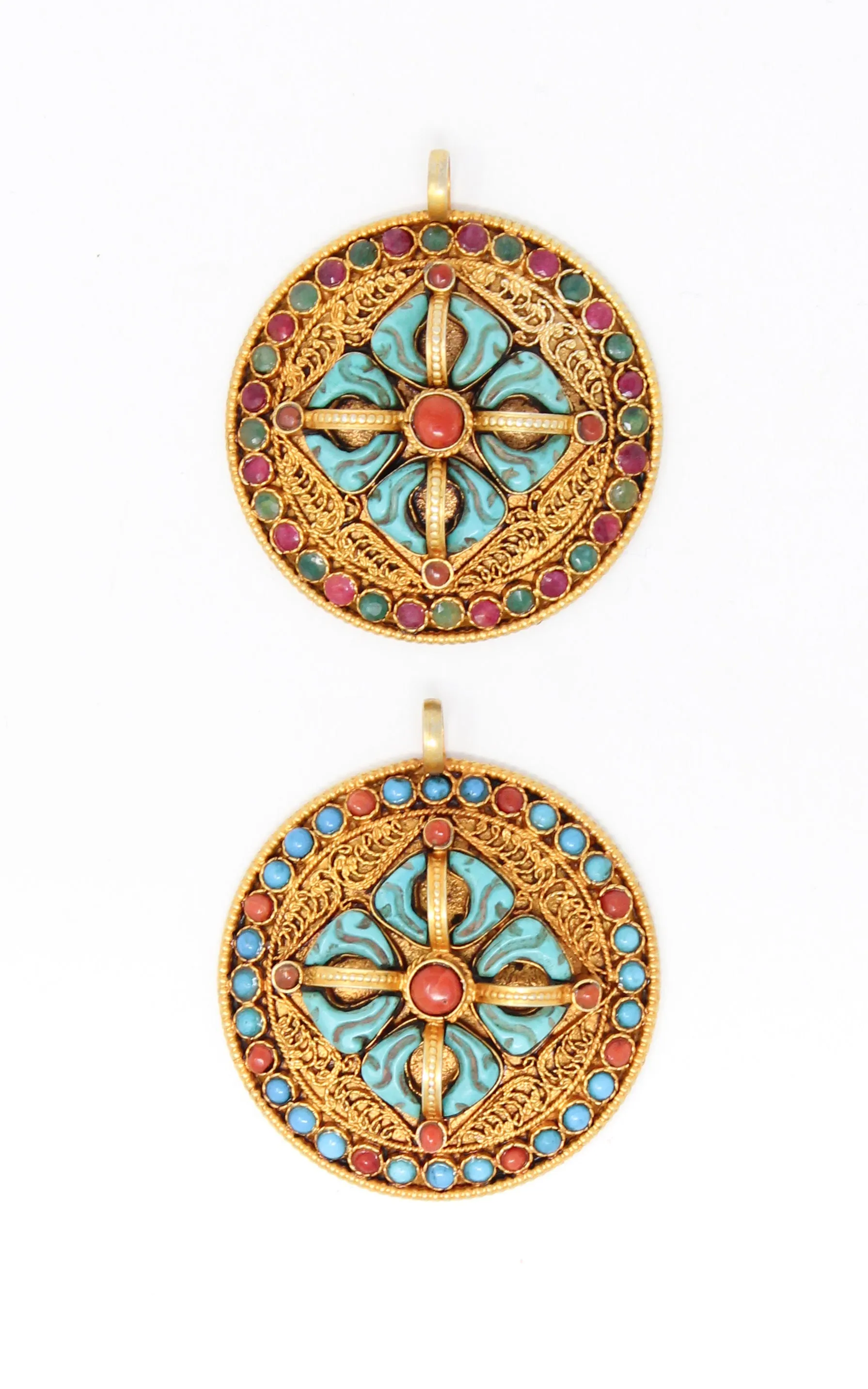 Gold Double Dorjee Pendant
