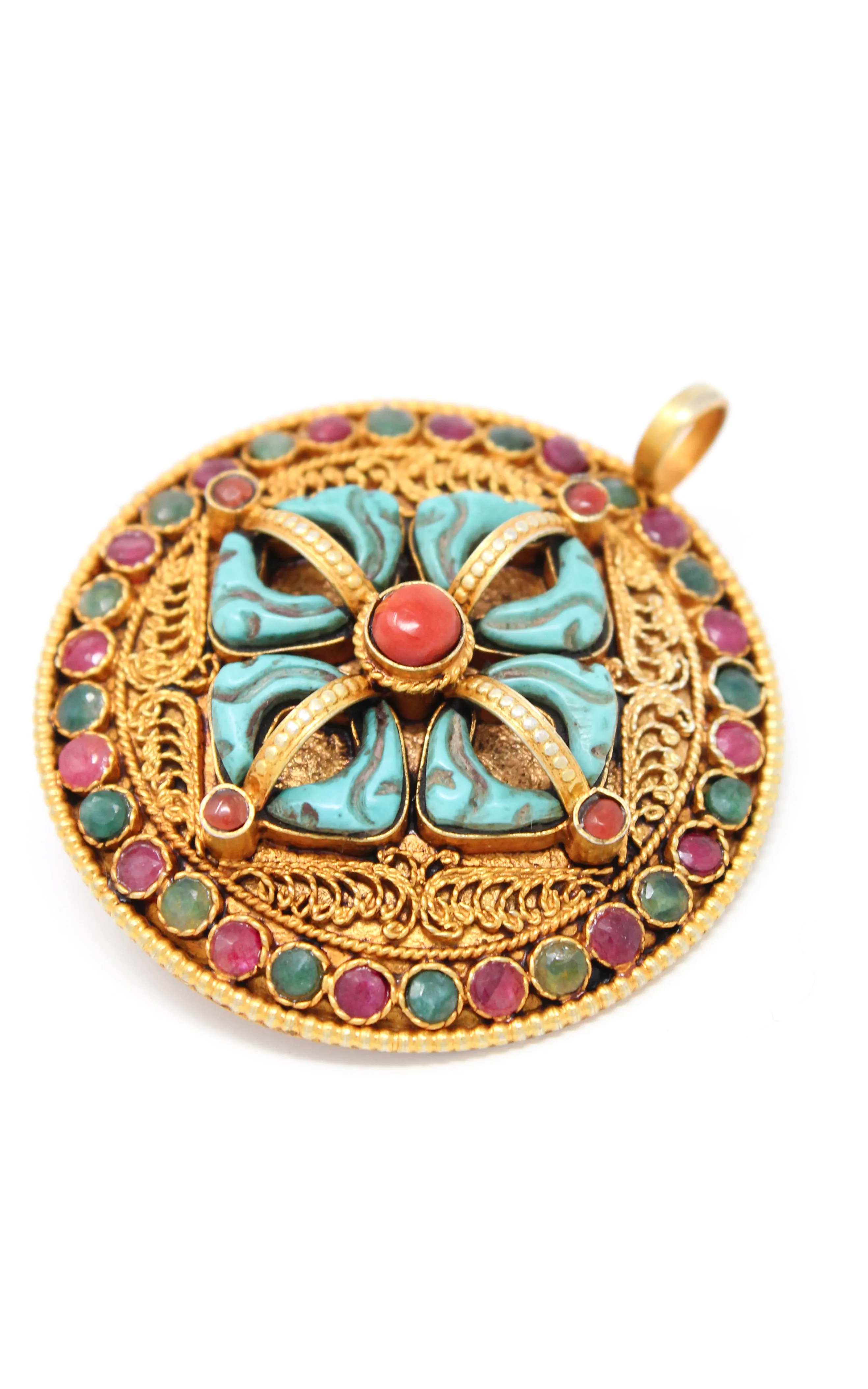 Gold Double Dorjee Pendant