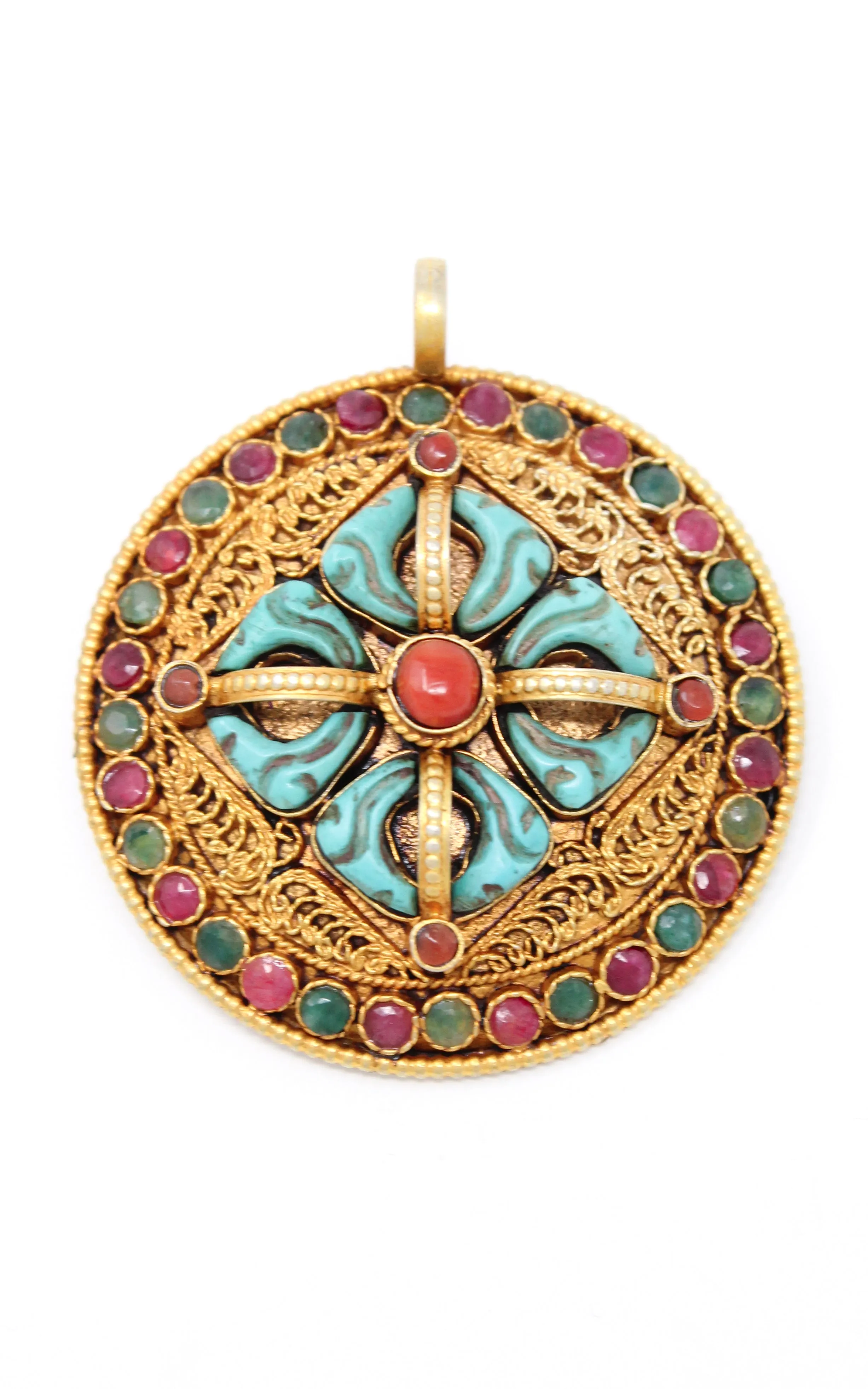 Gold Double Dorjee Pendant