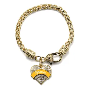 Gold Marigold Besties Pave Heart Charm Braided Bracelet