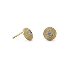Gold Plated Polki Diamond Post Earrings
