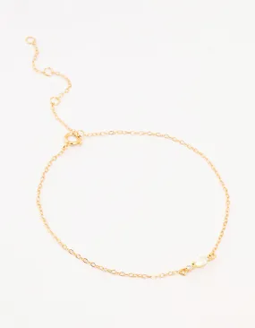Gold Plated Sterling Silver Marquise Cubic Zirconia Bracelet