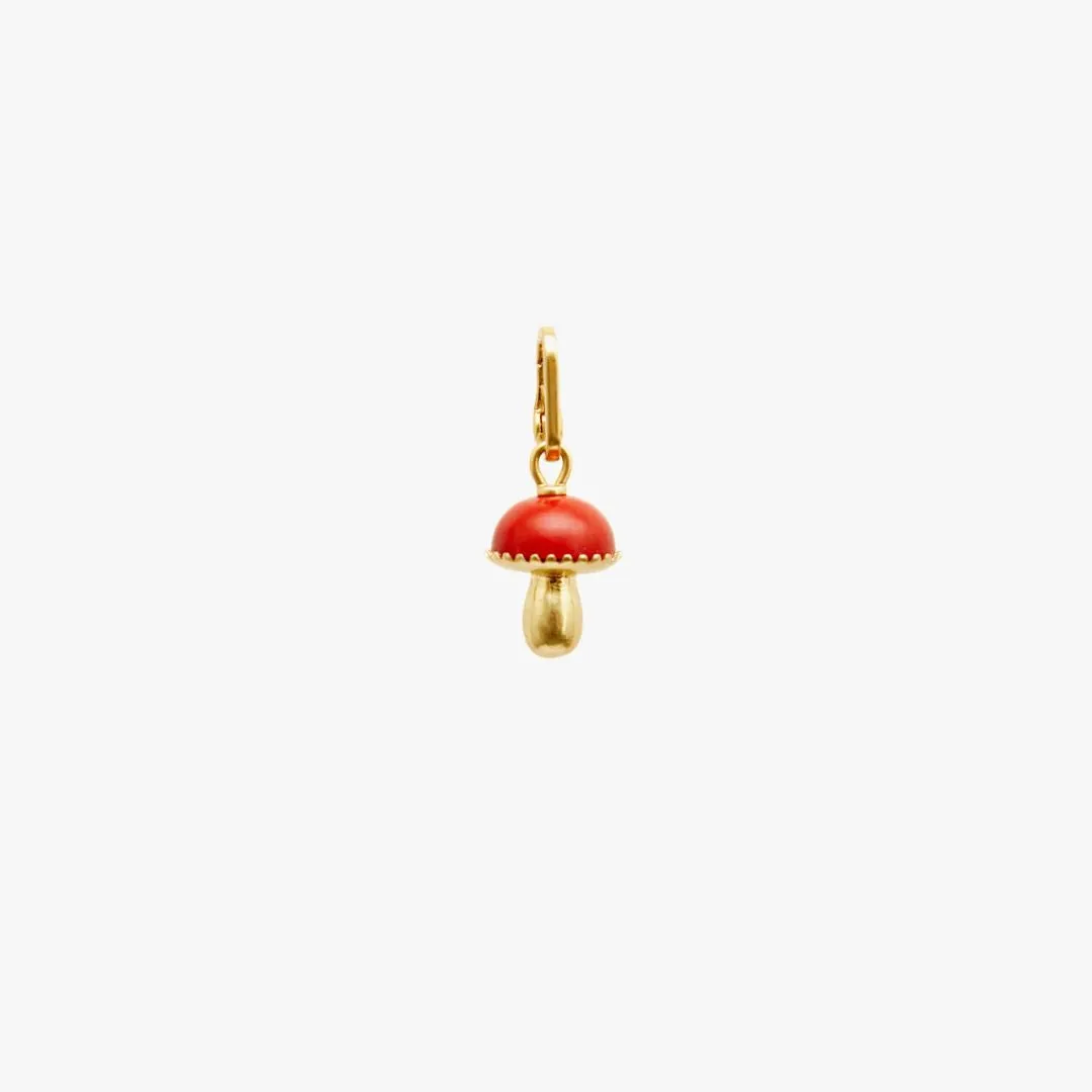 Grande Mushroom Charm (Red   Vintage Gold)
