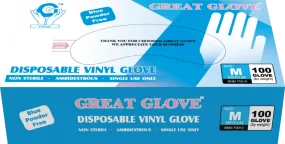 Great Glove - Blue Vinyl General Purpose Powder-Free Disposable Gloves - Case