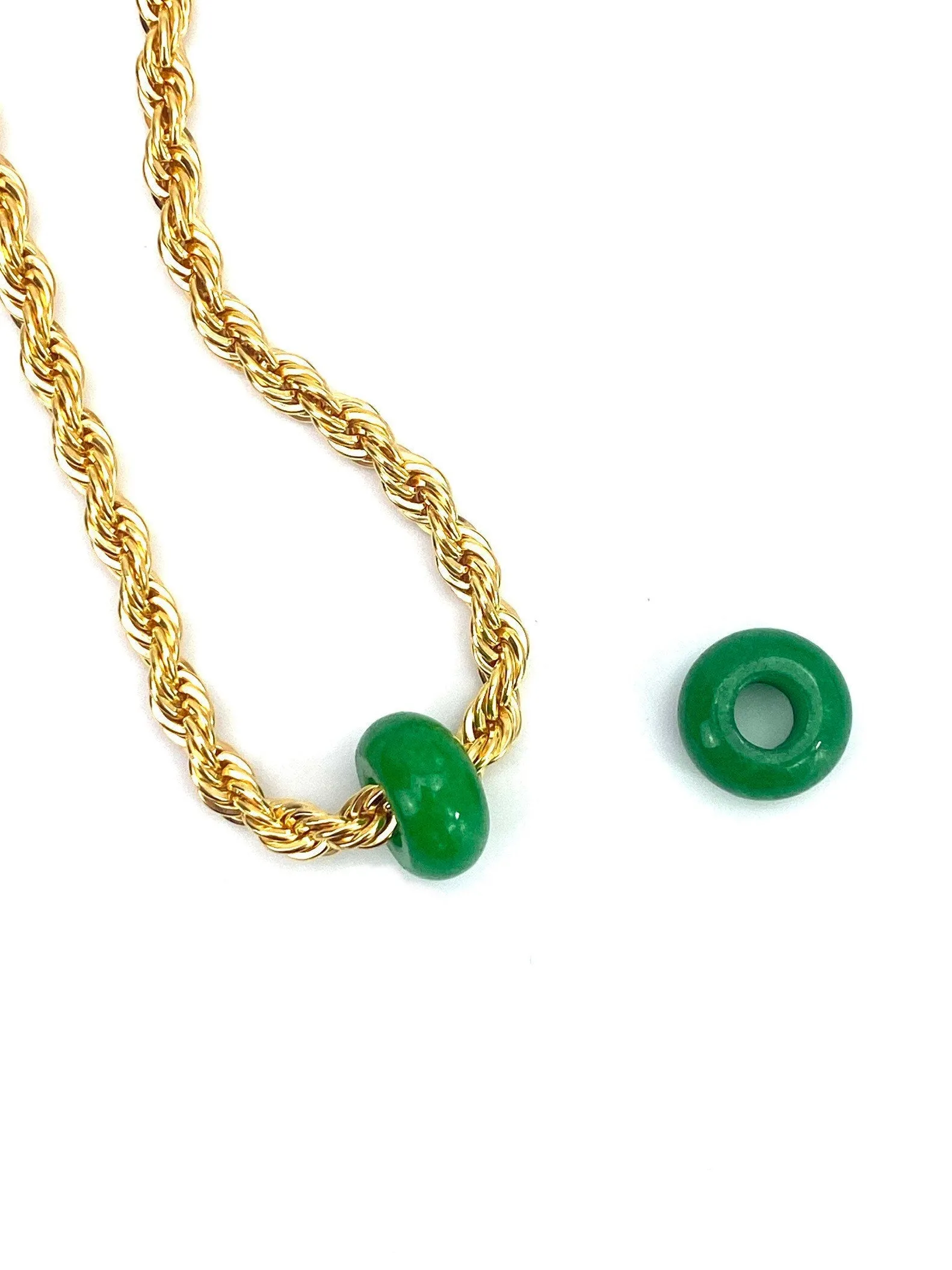 Green Aventurine Donut Jade Beads, Sku#BG79