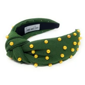 Green Pearl Knot Headband