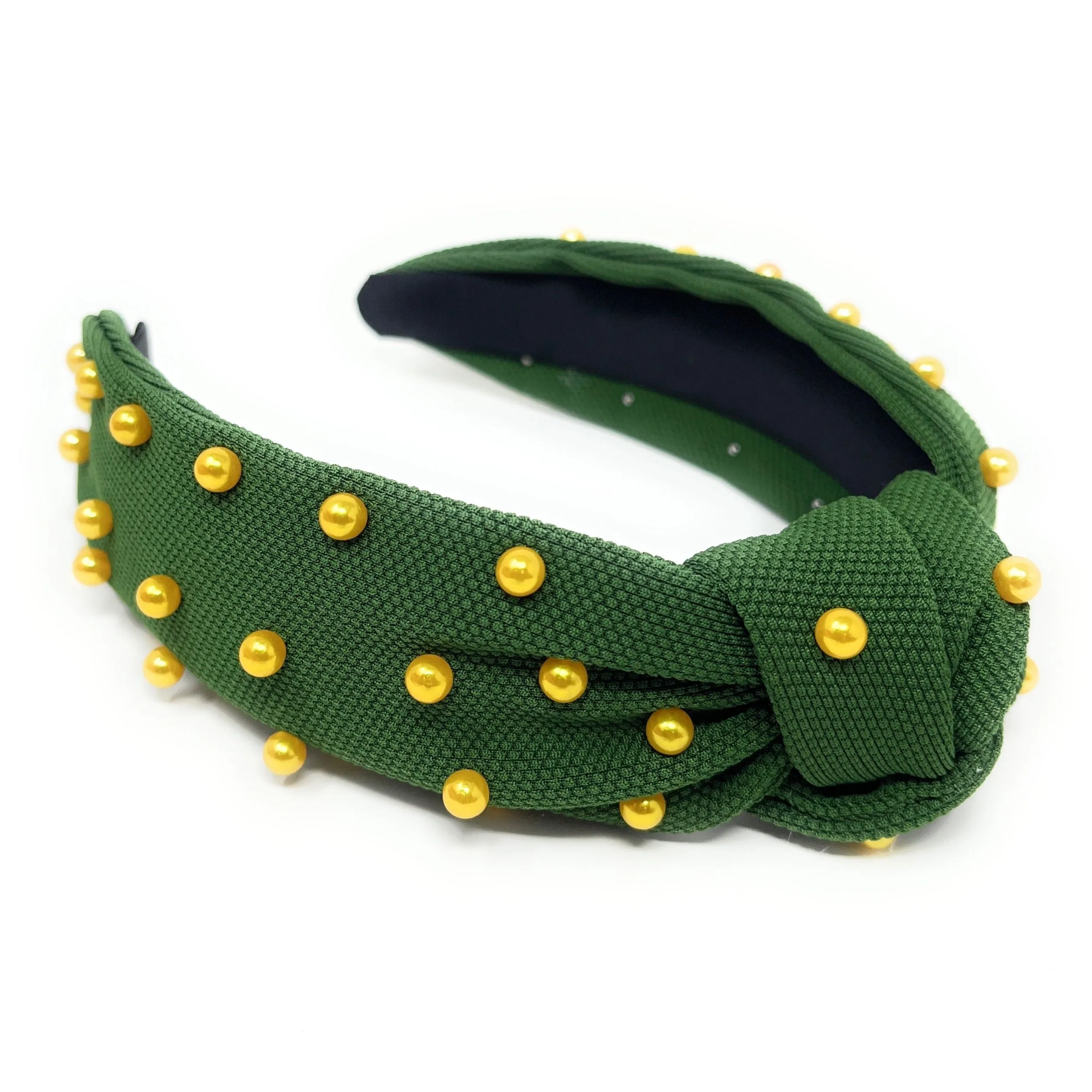Green Pearl Knot Headband