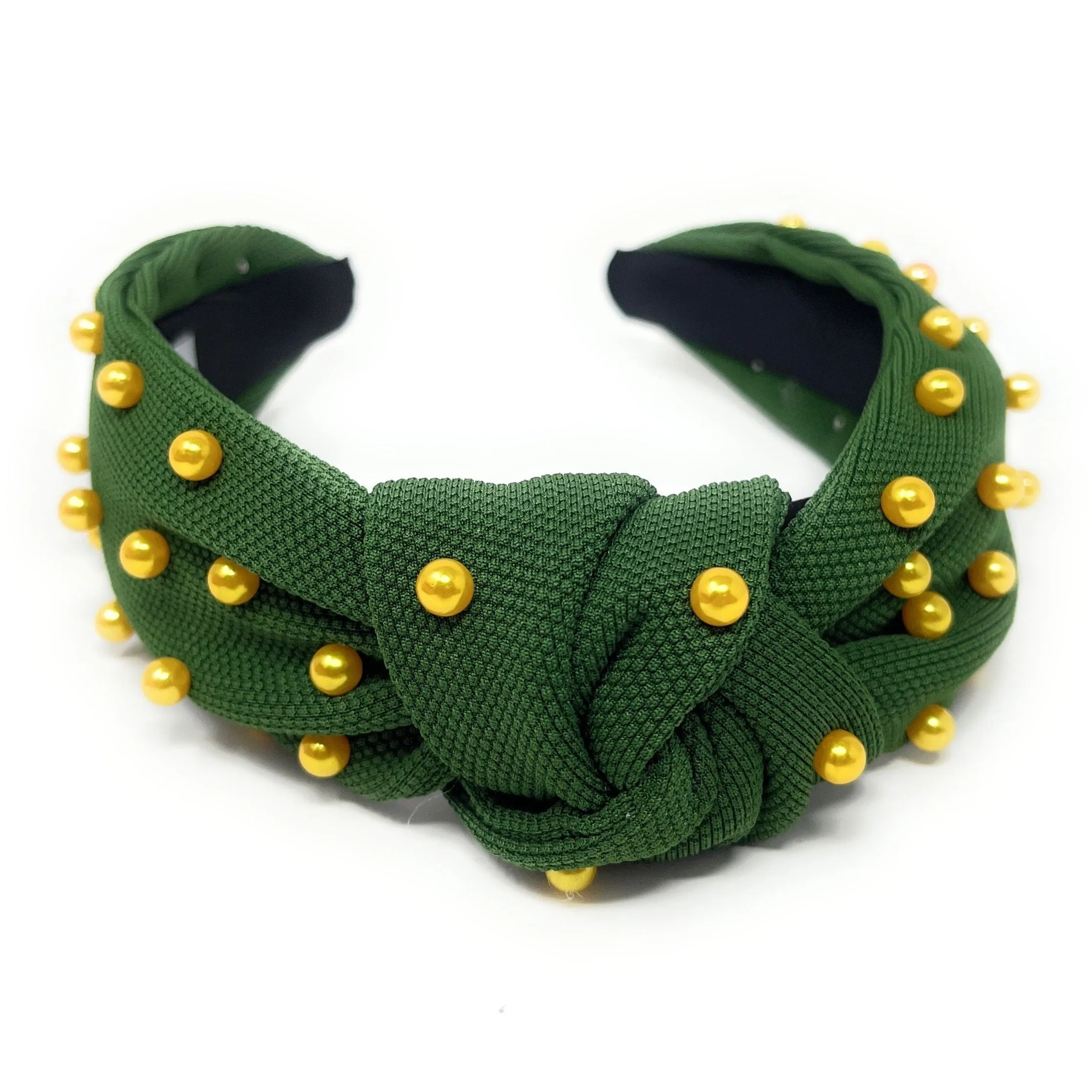 Green Pearl Knot Headband