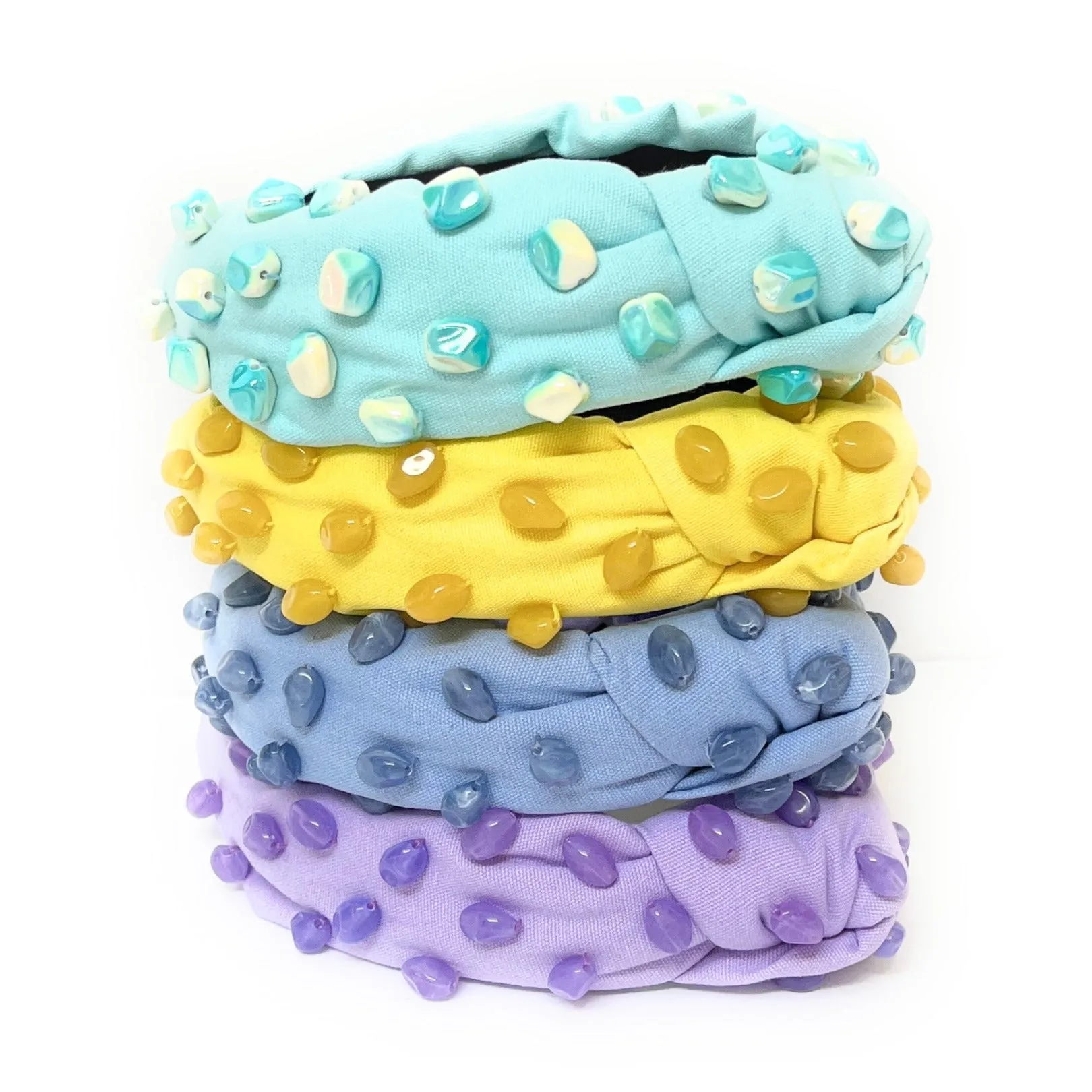 Hand Embellished Stones Knotted Headband (more colors)